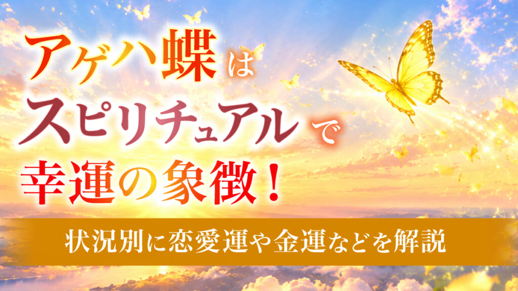 アゲハ蝶はスピリチュアルで幸運の象徴!状況別に恋愛運や金運などを解説